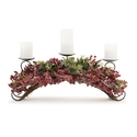 Melrose International Pine and Berry Centerpiece Candle Holder 31"L Thumbnail - 1
