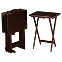Coaster 5-piece Tray Table Set with Stand Cappuccino Thumbnail - 1