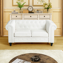 Emery Chesterfield Loveseat with Rolled Arms, Tufted Cushions by Naomi Home Thumbnail - 1