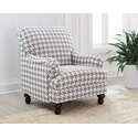 Grey Modern Farmhouse Accent Chair with Rolled Back & Houndstooth Pattern - Coaster Thumbnail - 1