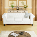 Emery Chesterfield Leather Sofa with Rolled Arms, Tufted Cushions by Naomi Home Thumbnail - 1