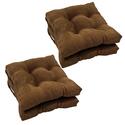 Blazing Needles 16-inch Solid Micro Suede Square Tufted Chair Cushions (Set of 4) Thumbnail - 1
