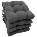 Blazing Needles 16-inch Solid Micro Suede Square Tufted Chair Cushions (Set of 4) Thumbnail - 1