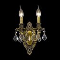 Elegant Lighting Rosalia 2 light French Gold Wall Sconce Clear Royal Cut Crystal Thumbnail - 1