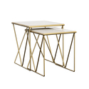 Coaster 2-piece Nesting Table Set White and Gold Thumbnail - 1