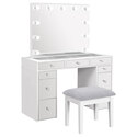 Coaster Regina Makeup Vanity Table Set with Lighting White Thumbnail - 1