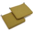 Spun Polyester Chair Cushions Set of Two Avocado Green Color - Blazing Needles Thumbnail - 1