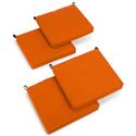 Outdoor Tangerine Chair Cushion Set of Four 20x19 Inches Polyester - Blazing Needles Thumbnail - 1
