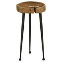 Coaster Keith Round Solid Tree Trunk Side Table Natural and Black Thumbnail - 1