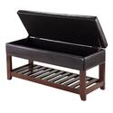 Winsome Monza Storage Chest Bench, Espresso and Walnut Thumbnail - 1