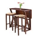 Winsome Wood Harrington 3-Pc Drop Leaf High Table, 2 - 29" Rush Seat Stools Thumbnail - 1