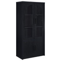 Coaster Riva 4-door Tall Accent Display Cabinet LED Lighting Black Thumbnail - 1