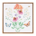 Melrose International Flower, Butterfly & Bee Frame 15.5"SQ Plastic/Wood Thumbnail - 1