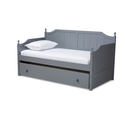 Grey Finished Wood Twin Size Daybed with Trundle Furniture - WholeSale Interiors Thumbnail - 1