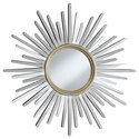 Coaster Beiwen Sunburst Wall Mirror Champagne and Silver Thumbnail - 1