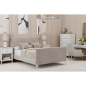 Light Grey Full Size Platform Bed with Gold Legs - Alpine Furniture Thumbnail - 1