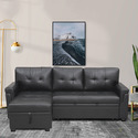 Reversible Sleeper Sectional Sofa with Storage Chaise, Laura Collection - Naomi Home Thumbnail - 1
