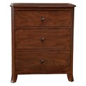 Mahogany Small Chest of Drawers with 3 Storage Compartments - Alpine Furniture Thumbnail - 1