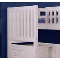 American Furniture Classics Model 0214-TFW, Solid Pine Mission Staircase Twin over Full Bunk Bed with Seven Drawers in White. Thumbnail - 1