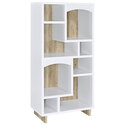 Coaster Dalton 65-inch 6-shelf Bookcase White and Distressed Pine Thumbnail - 1