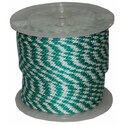 T.W . Evans Cordage 5/8" X 200' GREEN & WHITE SOLID BRAID PROPYLENE MFP DERBY ROPE Thumbnail - 1