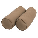 Bolster Pillows Set of 2 - Emerald Green Twill Bolsters with Inserts Thumbnail - 1