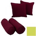 Aqua Blue Solid Twill Throw Pillows Set of 4 with Blown Filled Inserts Thumbnail - 1