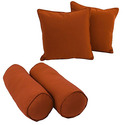 Blazing Needles Double-corded Solid Twill Throw Pillows with Inserts (Set of 4) Thumbnail - 1