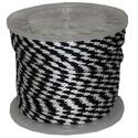 3/8 Black and White Solid Braid Propylene Derby Rope 300ft - TW Evans Cordage Co Thumbnail - 1