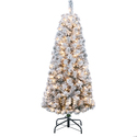 Naomi Home Pre-Lit Snow Frosted Artificial Spruce Christmas Tree - Thumbnail 2