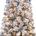 Naomi Home Pre-Lit Snow Frosted Artificial Spruce Christmas Tree - Thumbnail 3