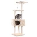 Cat Tree - Beige, 3-Level Condo -Faux Fur Cat Tower - Easy Assembly - Up to 20 lbs Thumbnail - 1