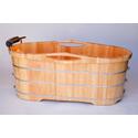ALFI brand AB1163 61" Free Standing Wooden Bathtub with Cushion Headrest Thumbnail - 1