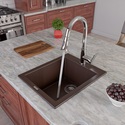 ALFI brand AB1720DI-C Chocolate 17" Drop-In Rectangular Granite Composite Kitchen Prep Sink Thumbnail - 1