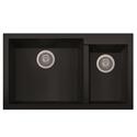 Black Granite Composite Double Bowl Kitchen Sink 34 Undermount - ALFI TRADE Thumbnail - 1
