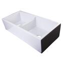 ALFI brand AB3918-W 39" White Smooth Apron Thick Wall Fireclay Double Bowl Farm Sink Thumbnail - 1
