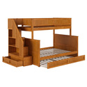 AFI, Dover Twin over Full Staircase Bunk Bed with Storage Drawer & Twin ...