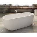 ALFI brand AB8838 59 inch White Oval Acrylic Free Standing Soaking Bathtub Thumbnail - 1