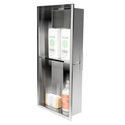 ALFI brand 12 x 24 Polished Stainless Steel Vertical Double Shelf Bath Shower Niche Thumbnail - 1