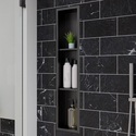 ALFI brand ABNP0836-BB 8" x 36" Brushed Black PVD Stainless Steel Vertical Triple Shelf Shower Niche Thumbnail - 1