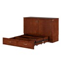 AFI , Hamilton Murphy Bed Chest with 6 inch Memory Foam Folding Mattress, Built-In Charging Station and Storage Drawer, Full, Walnut Thumbnail - 1