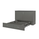 AFI , Hamilton Murphy Bed Chest with 6 inch Memory Foam Folding Mattress, Built-In Charging Station and Storage Drawer, Full, Grey Thumbnail - 1