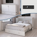 Hamilton Murphy Bed Chest Queen White with Charging Station from AFI  Thumbnail - 1