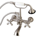 Aqua Vintage AE557T8 Clawfoot Tub Faucet with Hand Shower, Brushed Nickel Thumbnail - 1