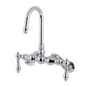 Polished Chrome Clawfoot Tub Faucet Wall Mount Vintage Style - Kingston Brass Thumbnail - 1