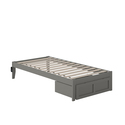 AFI Colorado Twin Bed with Foot Drawer and USB Turbo Charger in Grey Thumbnail - 1