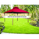 Gazebo Roof Framing Kit with Red Canopy and Heavy Duty Aluminum Frame Thumbnail - 1