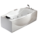 EAGO AM189ETL-R 6 ft Left Drain Acrylic White Whirlpool Bathtub w Fixtures Thumbnail - 1
