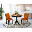 Round Kitchen Table Set with 2 Parsons Chairs - 36 Inch Thumbnail - 1