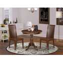 Mahogany Round Dining Table Set & 2 Chairs Thumbnail - 1
